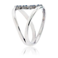 Blue Sapphire Mountain / Heartbeat Style Ring - Park City Jewelers