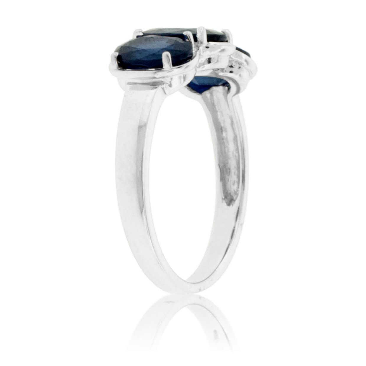 Blue Sapphire Three Stone Oval Ring - Park City Jewelers