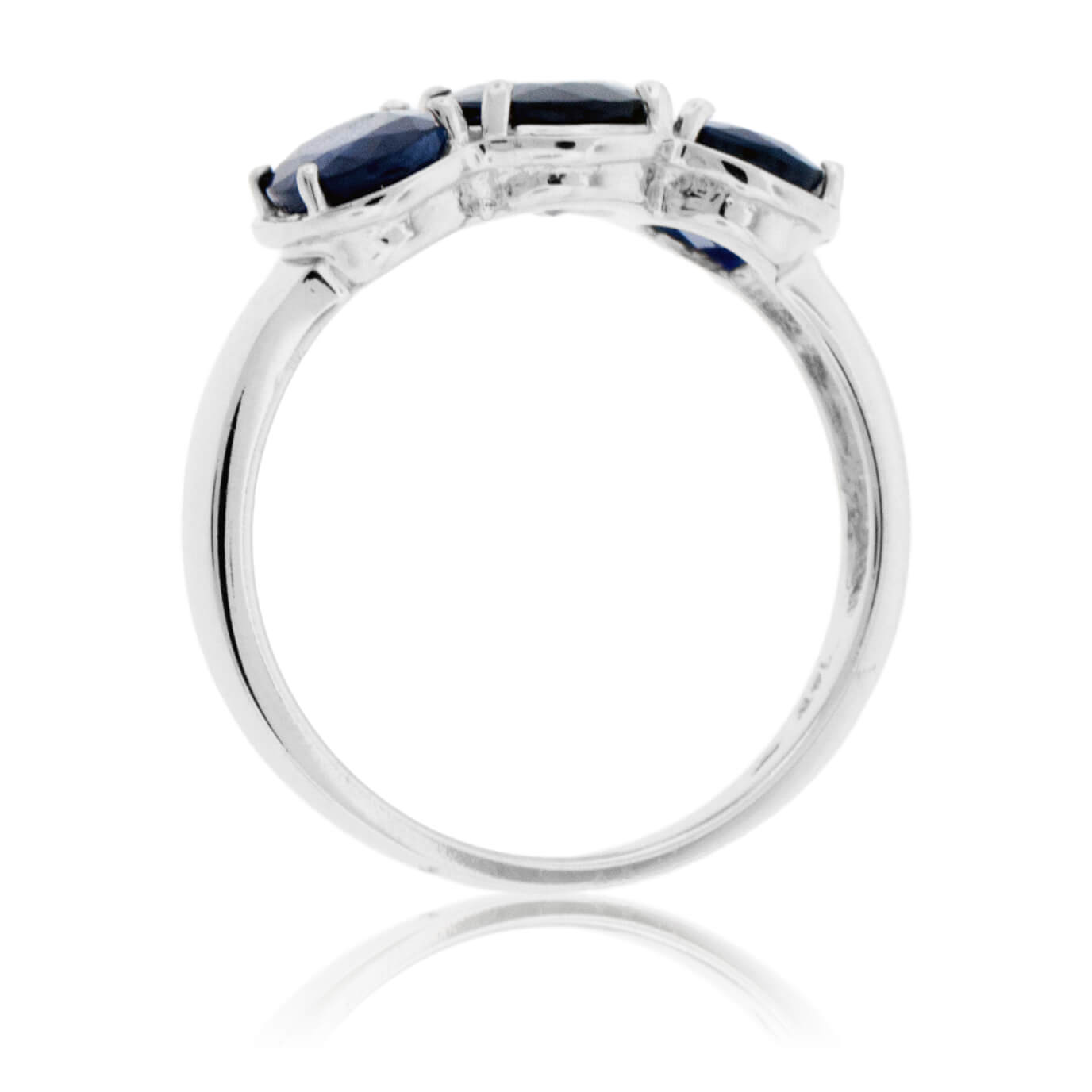 Blue Sapphire Three Stone Oval Ring - Park City Jewelers