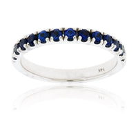 Blue Sapphire White Gold Band - Park City Jewelers