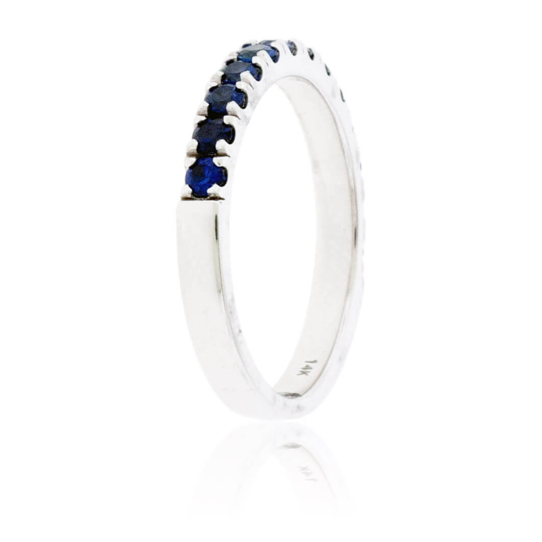 Blue Sapphire White Gold Band - Park City Jewelers