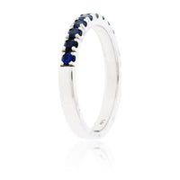 Blue Sapphire White Gold Band - Park City Jewelers