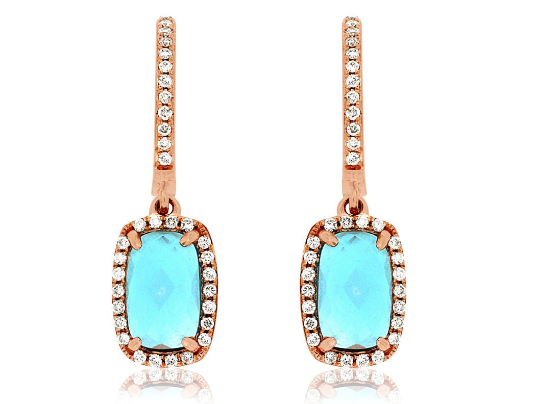 Blue Topaz and Diamond Dangle Earrings - Park City Jewelers