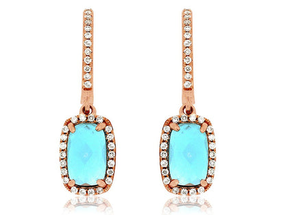 Blue Topaz and Diamond Dangle Earrings - Park City Jewelers