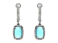 Blue Topaz and Diamond Dangle Earrings - Park City Jewelers