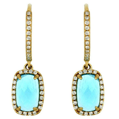 Blue Topaz and Diamond Dangle Earrings - Park City Jewelers