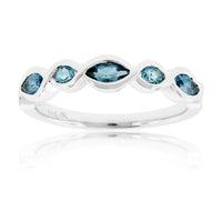 Blue Topaz Bypassing Bezel Ring - Park City Jewelers