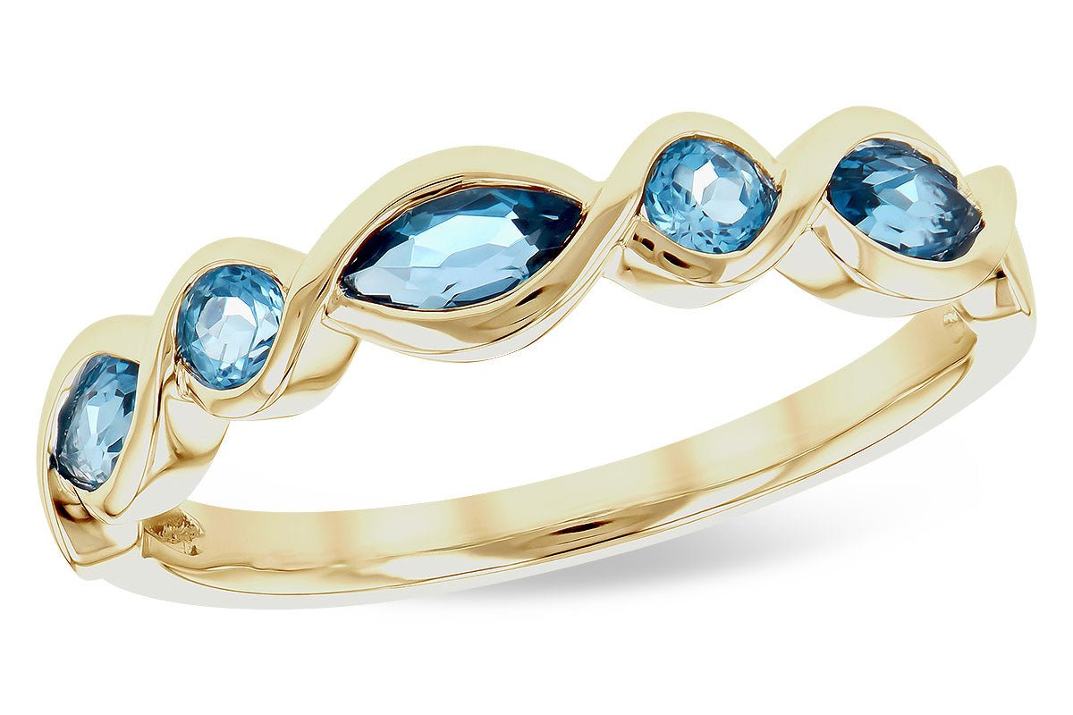 Blue Topaz Bypassing Bezel Ring - Park City Jewelers