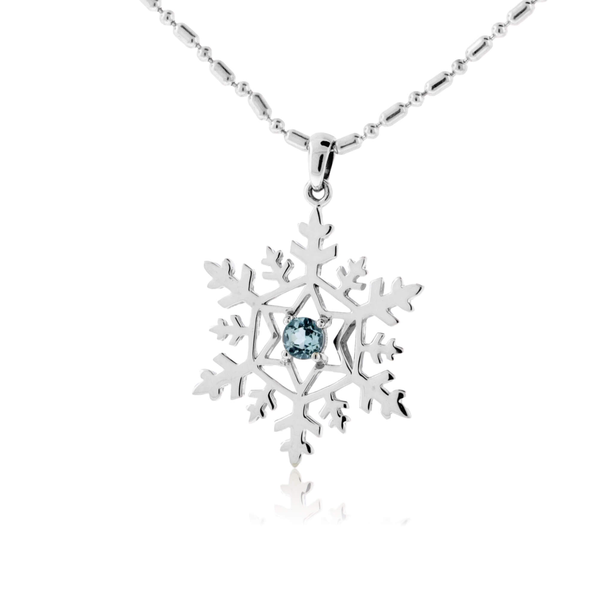 Disney Elsa Inspired Diamond Pendant with Sky Blue Topaz 1/10 CTTW |  Enchanted Disney Fine Jewelry