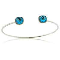 Blue Topaz & Diamond Bangle Bracelet - Park City Jewelers