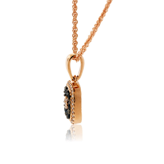 Blue Topaz & Diamond Halo Pendant w/Chain - Park City Jewelers