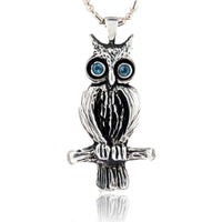 Blue Topaz Eyed Owl Pendant - Park City Jewelers