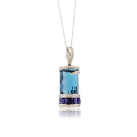 Blue Topaz, Iolite & Diamond Drop Pendant - Park City Jewelers