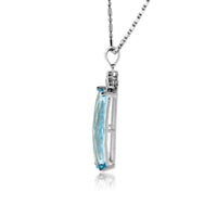 Blue Topaz with Elegant Diamond Accents Pendant - Park City Jewelers