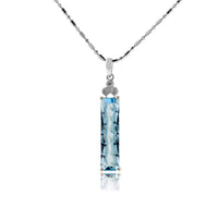 Blue Topaz with Elegant Diamond Accents Pendant - Park City Jewelers