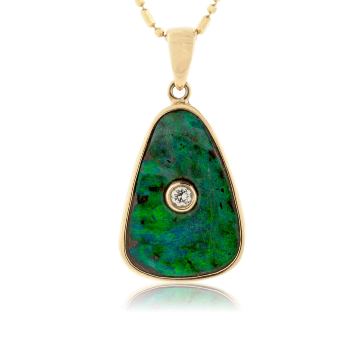 Boulder Opal & Diamond Pendant - Park City Jewelers