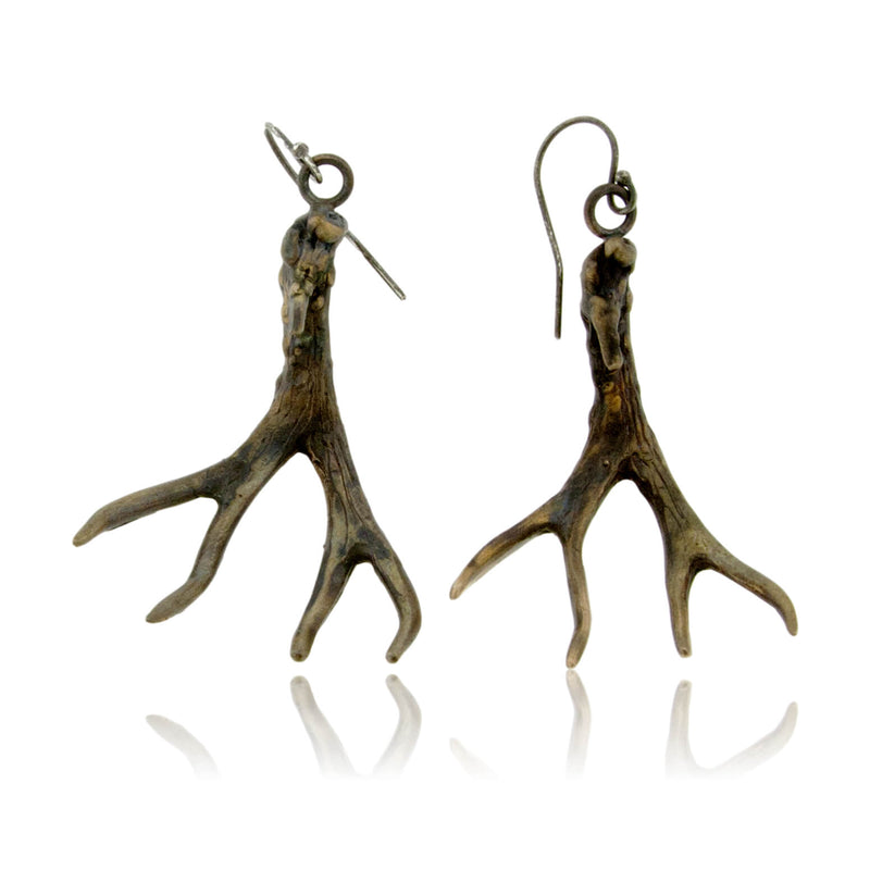 Bronze Deer Antler Drop Earrings - Park City Jewelers