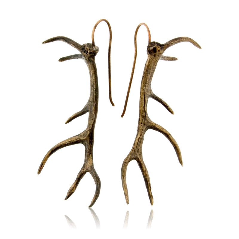 Bronze Elk Antler Drop Earrings - Park City Jewelers