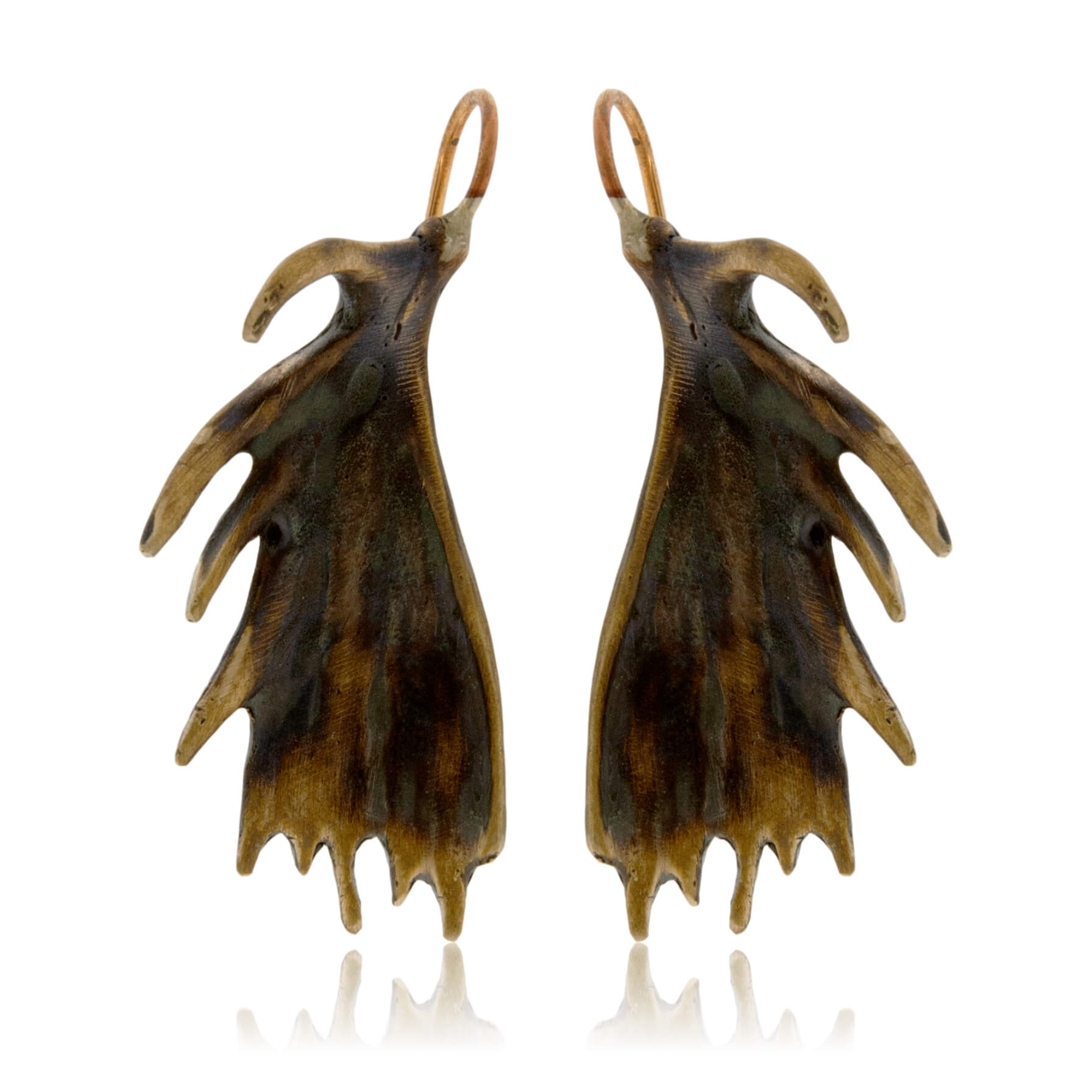 Bronze Moose Antler Drop Earrings - Park City Jewelers