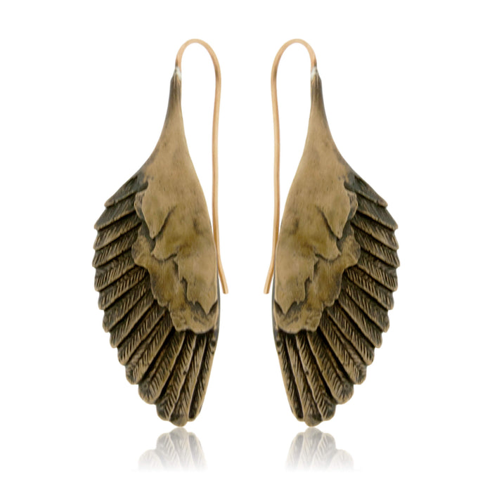 Bronze Owl Wing Drop Earrings - Park City Jewelers