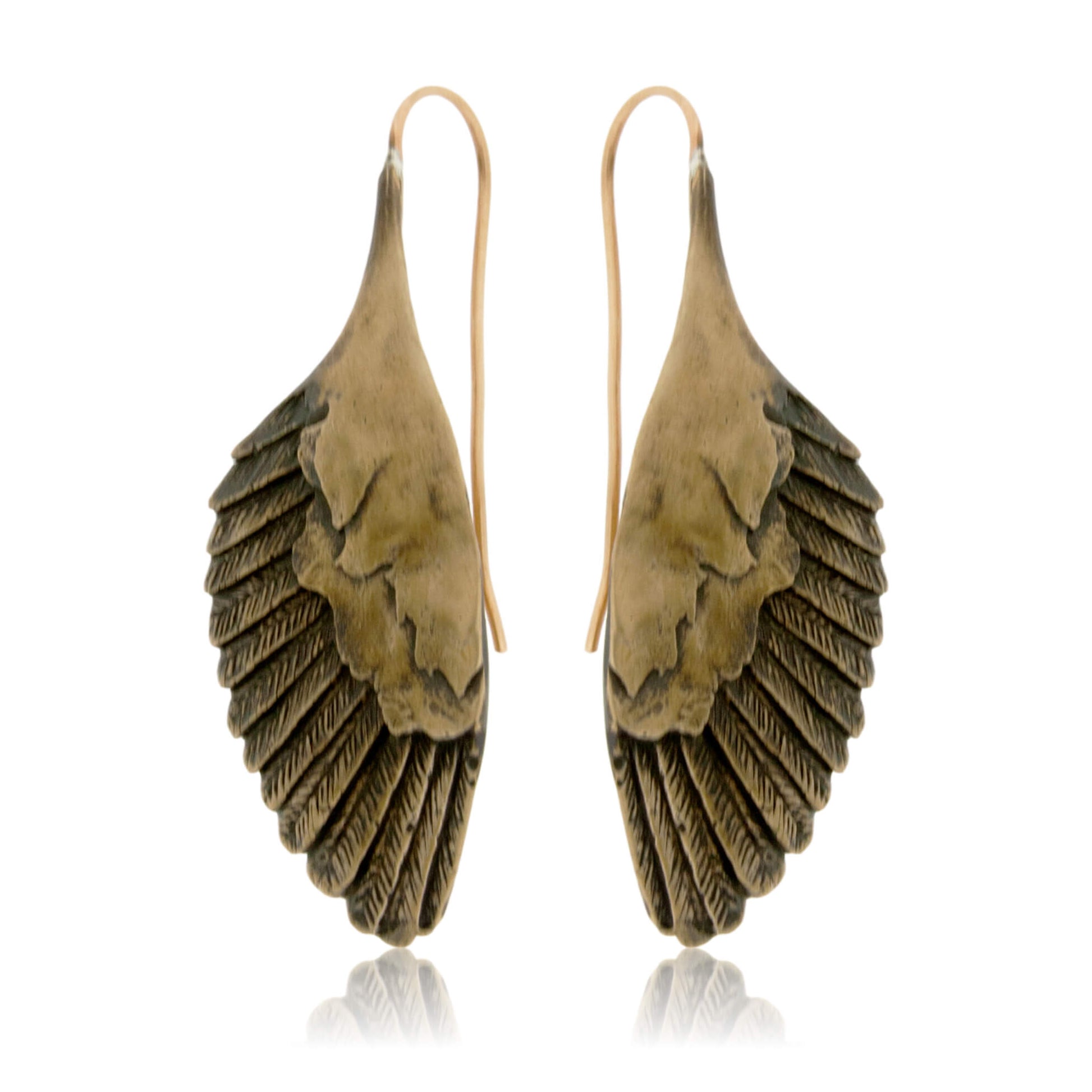 Bronze Owl Wing Drop Earrings - Park City Jewelers