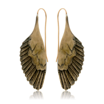 Bronze Owl Wing Drop Earrings - Park City Jewelers
