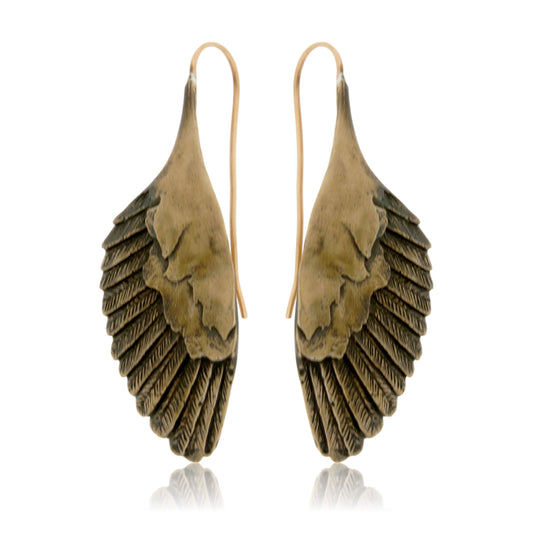 Bronze Owl Wing Drop Earrings - Park City Jewelers