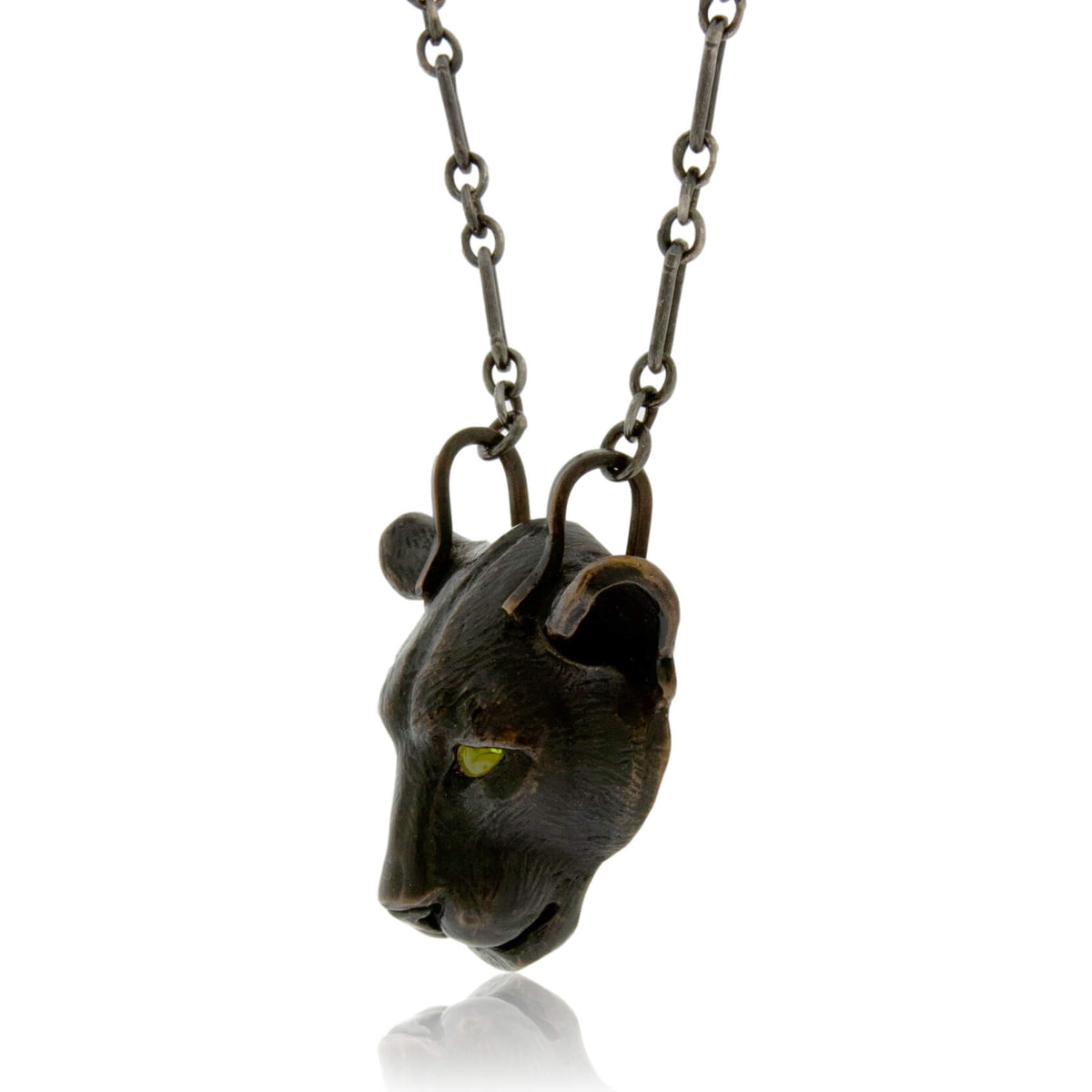 Bronze Panther Head Pendant w/Chain - Park City Jewelers