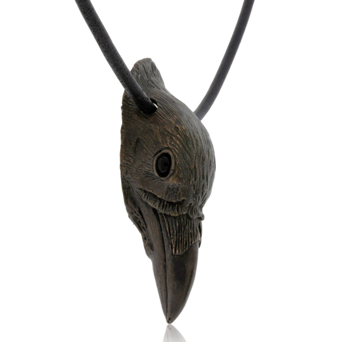 Bronze Raven Head Pendant w/Chain - Park City Jewelers