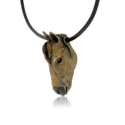 Bronze Trail Horse on Leather Cord - Park City Jewelers