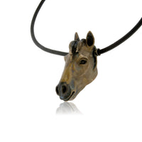 Bronze Trail Horse on Leather Cord - Park City Jewelers