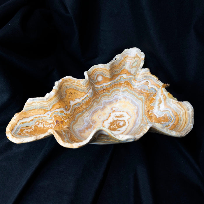 Brown and White Onyx Banded Caramel Onyx Bowl - Park City Jewelers