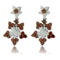 Brown Diamond & Diamond Dangle Earrings - Park City Jewelers