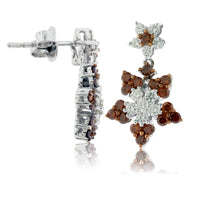 Brown Diamond & Diamond Dangle Earrings - Park City Jewelers