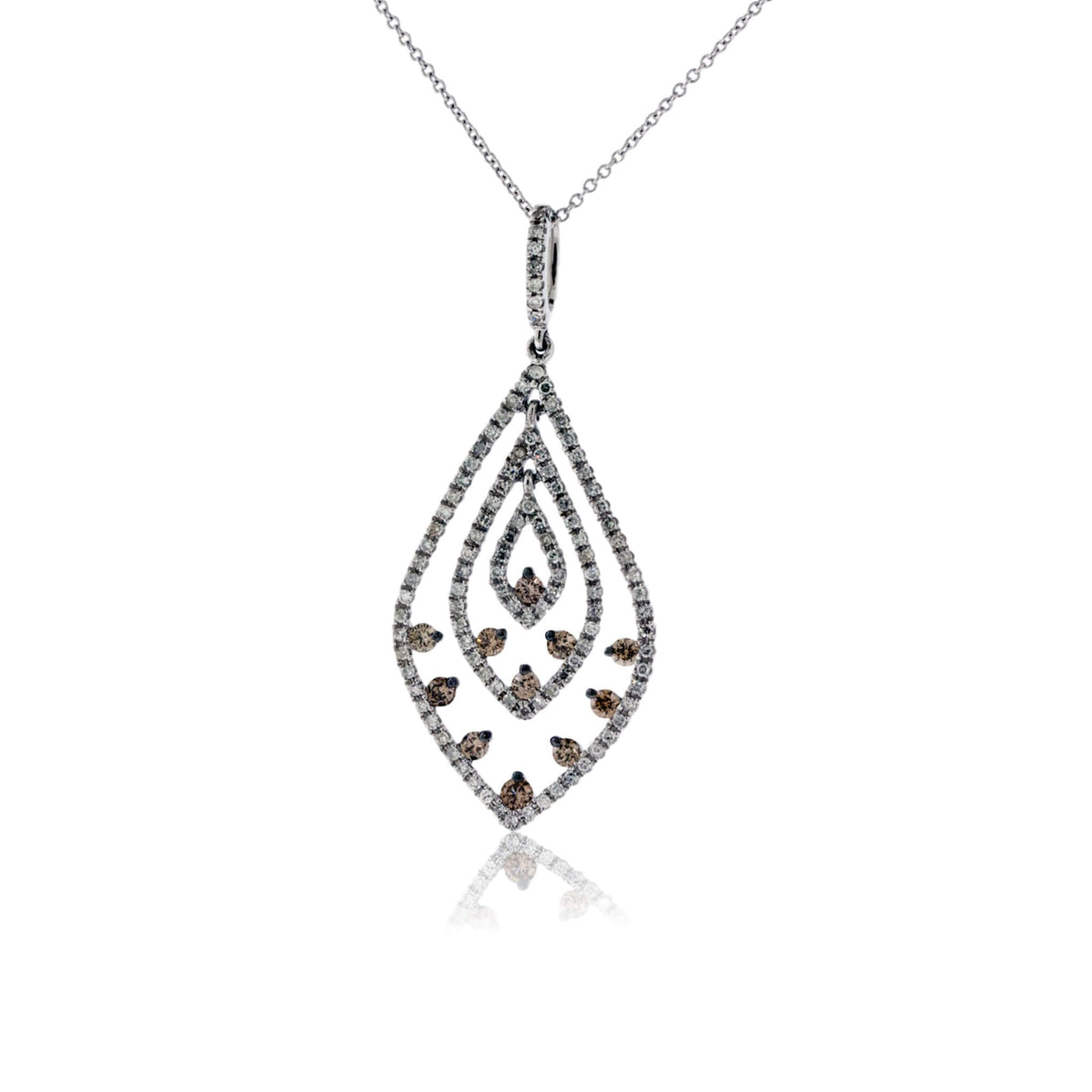 Brown Diamond & Diamond Drop Layer Pendant - Park City Jewelers