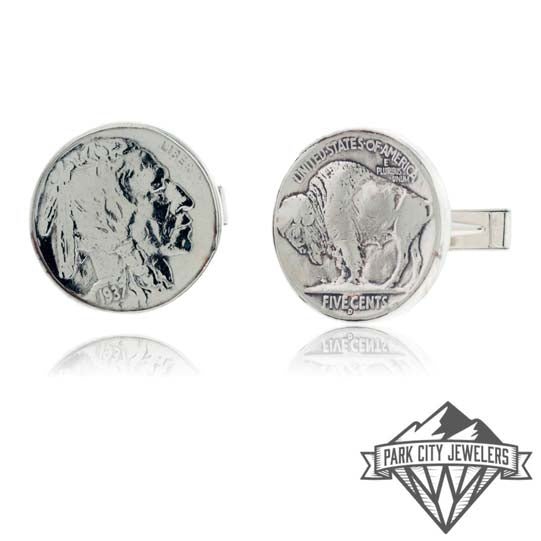 Buffalo Nickel Sterling Silver Cuff Links - Park City Jewelers