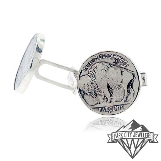 Buffalo Nickel Sterling Silver Cuff Links - Park City Jewelers