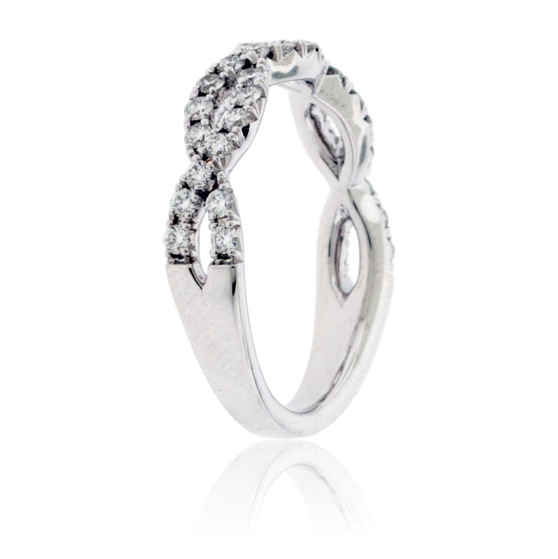 Platinum Infinity Ring with Diamonds for Women JL PT 968