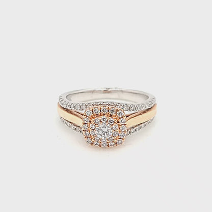 Two Tone Diamond Cluster Style Ring