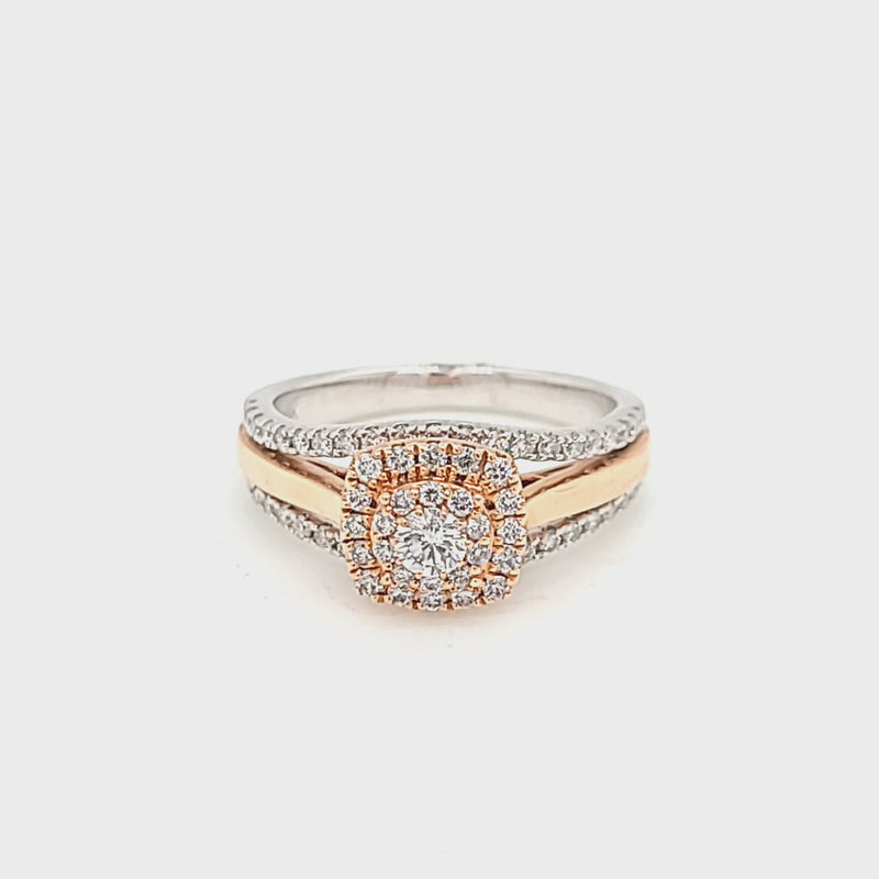 Two Tone Diamond Cluster Style Ring