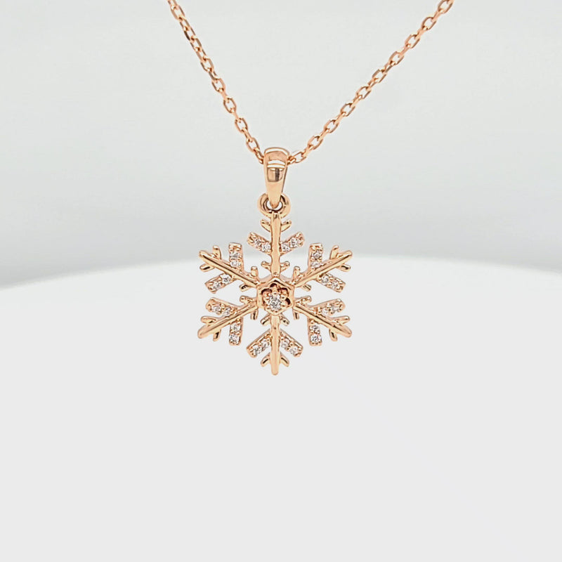 Dainty Diamond Snowflake Pendant