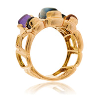 Cabochon Cut Mixed Gemstone Wide Ring - Park City Jewelers