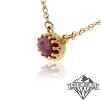 Cabochon Cut Red Emerald Crown Pendant - Park City Jewelers