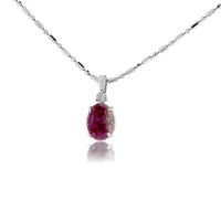 Cabochon Cut Red Emerald Simple Style Pendant - Park City Jewelers