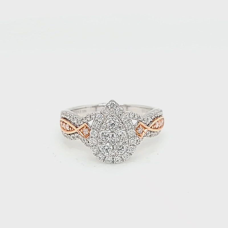 Pear-Shaped Cluster Style Round Diamond Ring