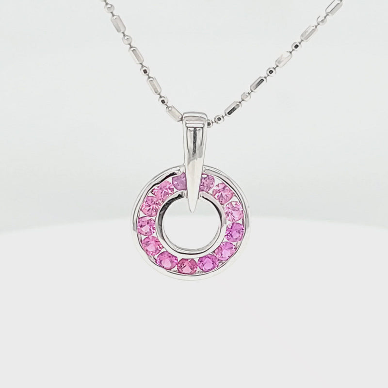 Pink Sapphire Circle Pendant