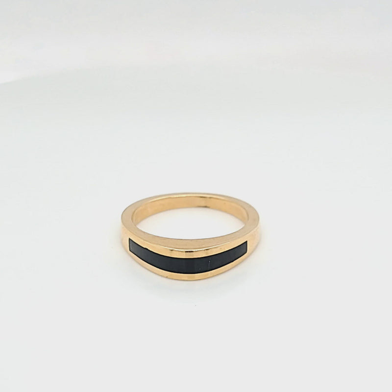 Domed Stackable Onyx Ring