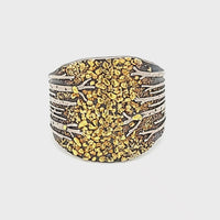 Silver & Gold Nugget Wide Ring Video