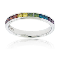 Channel Set Colored Diamond Rainbow Style Band - Park City Jewelers