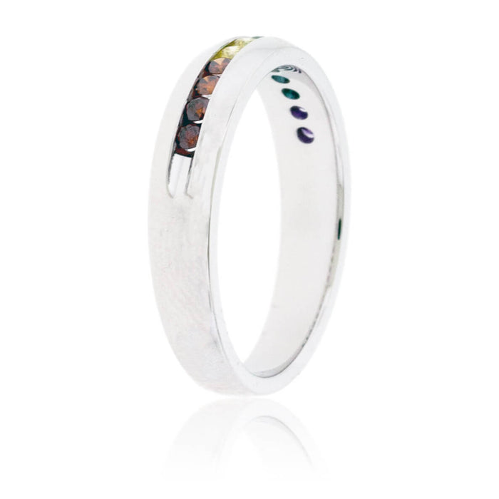 Channel Set Colored Diamond Rainbow Style Band - Park City Jewelers